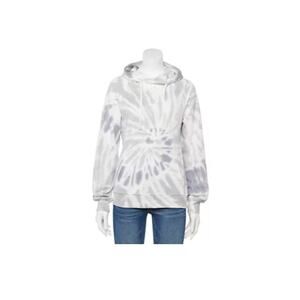 SO Gray Tie Dye Core Raglan Long Sleeve French Terry Pullover Hoodie Size L